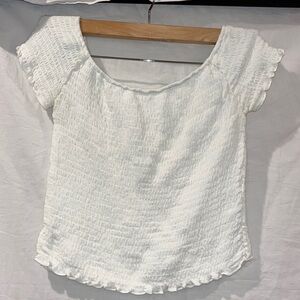 off the shoulder white top